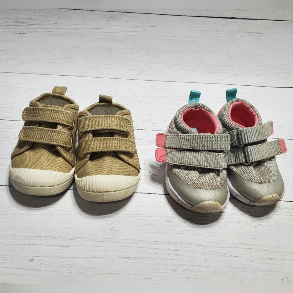 Cat and Jack Velcro Sneakers Bundle Girl Size 4